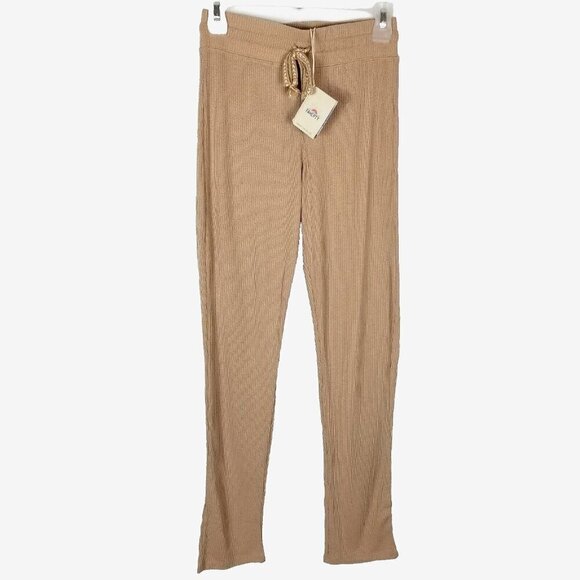 Faherty Pants - Faherty Women's Legend Ribbed Knit Riva Pants Tan Size Small